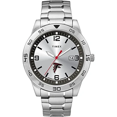 Image of Timex x NFL Men&#039;s Citation Falcons Silver Analog Watch