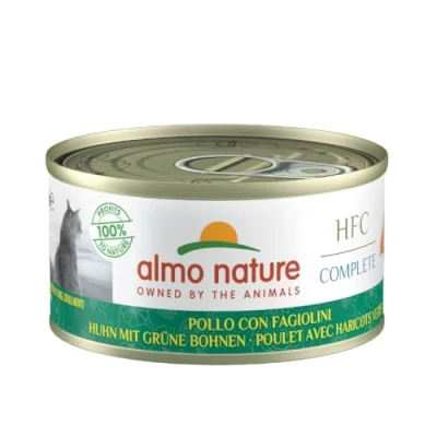Image of Almo Nature HFC Cat Wet Food Complete with Chicken &amp; Green Beans (Pack of 24 x 70g Tins)