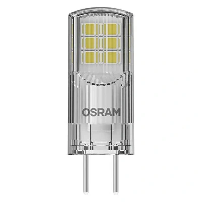 Image of OSRAM LED pin lamp with GY6.35 base, warm white (2700K), 12V low voltage lamp, 2.6W, replacement for conventional 30W