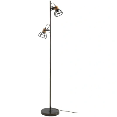 Image of Lindby Lucande Arinthea floor lamp, 2 bulb, black, steel, E14