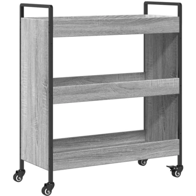 Image of vidaXL Kitchen Trolley Grey Sonoma 70x30x82 cm Engineered Wood
