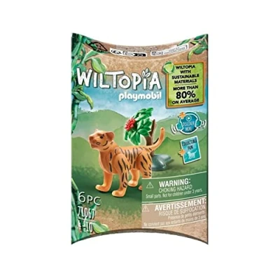 Image of Playmobil 71067 Wiltopia Baby Tiger, Animal Toy, Sustainable Toys, Fun Imaginative Role Play, PlaySets Suitable for Children Ages 4+