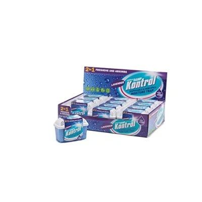 Image of 12 x Kontrol Mini Moisture Trap Freshens Air and Absorbs Damp lavender Scent