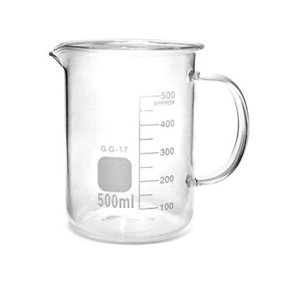 Image of QWORK® 500ml Beaker Mug with Handle, Borosilicate Glass Measuring Cup