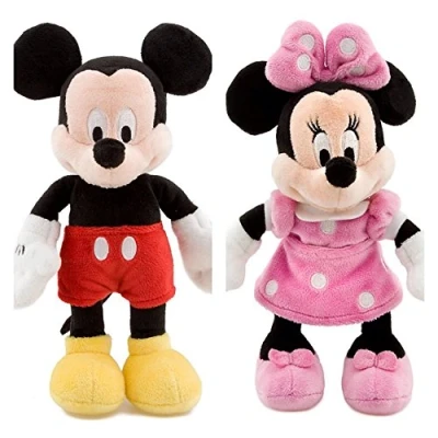 Image of Disney MINNIE MOUSE and MICKEY Mini Bean Bag Soft Toy Set 20cm