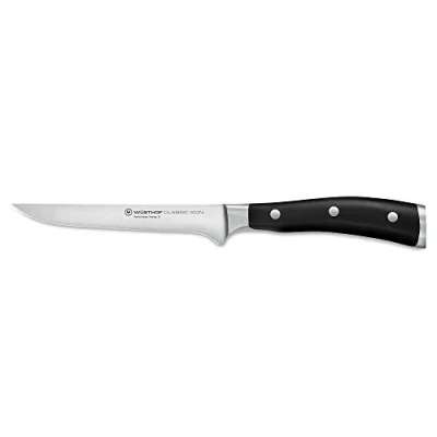 Image of Wüsthof Classic Ikon 5 Inch Boning Knife, Black