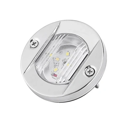 Image of Keenso 12V Waterproof Marine Boat Light LED Navigation Anchor Stern Lights Yacht Transom Light, White Stainless Steel Sailing Signal for Boats Other Transport