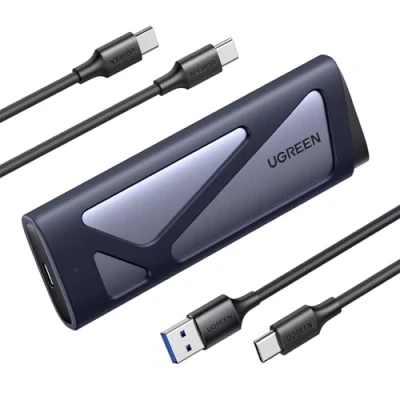 Image of UGREEN M.2 NVMe &amp; SATA Enclosure, USB 3.2 Gen 2 SSD Tool Free 10Gbps External Caddy, Aluminum PCIe Adapter, to Adapter for M and M&amp;B Key in 2230/2242/2260/2280 SSDs