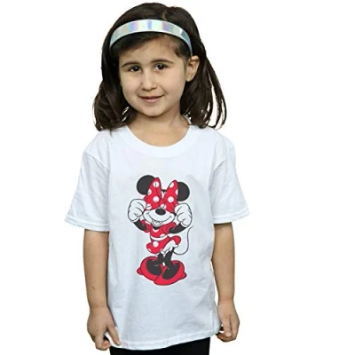 Image of Disney Girls Minnie Mouse Bow Eyes T Shirt White 3 4 Years