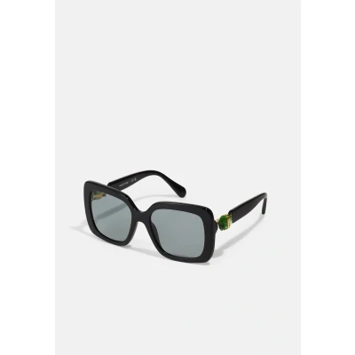 Image of Swarovski Woman SK6001 1001/1 Sunglasses Acetate Black Grey Squared Normal