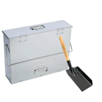Image of Trendi® Fireside Tidy Ash Transporter Galvanised Steel Storage Box With Free Shovel