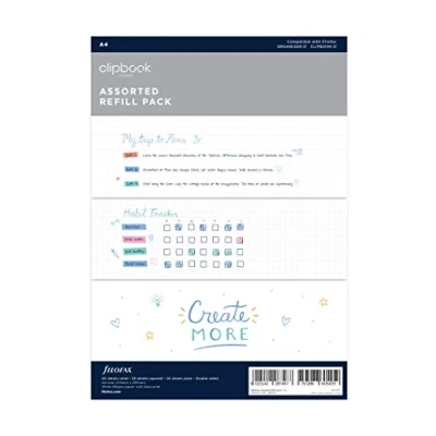 Image of Filofax A4 Clipbook Assorted Paper pack Refill