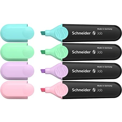 Image of Schneider Job 150 Pastel Highlighters (Turquoise, Mint, Lilac, Rose, Peach, Vanilla) Pack of 6