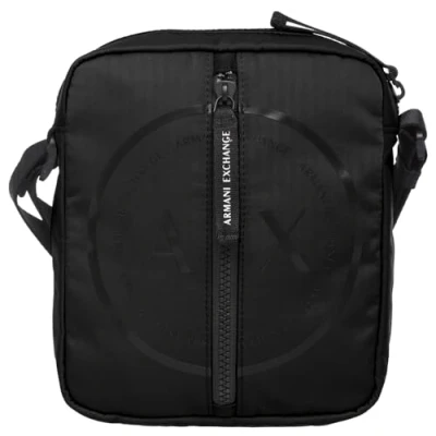 Image of Armani Exchange Men&#039;s Antigua, Sustainable, Zip Around Crossbody, Black, One Size