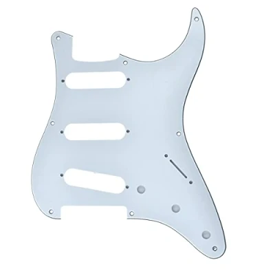 Image of Dopro 8 Hole Vintage Strat SSS Guitar Pickguard ST Scratch Plate for USA/Mexican FD White 3 Ply