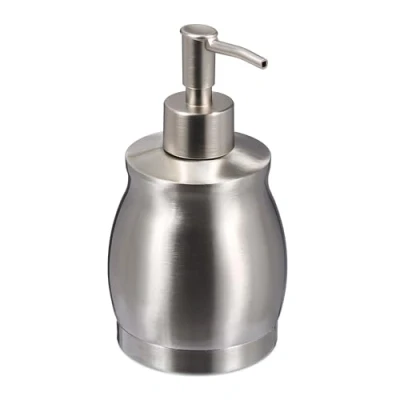 Image of Soap Dispenser, 390 ml, Stainless Steel, Refillable, Detergent &amp; Shower Gel, Bathroom Kitchen, Pump, Silver Relaxdays