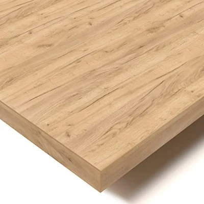 Image of POKAR Desk Top 2,5 cm Table Worktop Computer Office Dining DIY, Gold Craft Oak, 160 x 80
