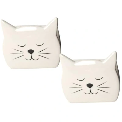 Image of Paulilia Sponge Holder for Countertop, Dish Holder, Ceramic Caddy, Cat Shape Kitchen, Sink, Kitchen Decor, Cute Accessories 2pcs