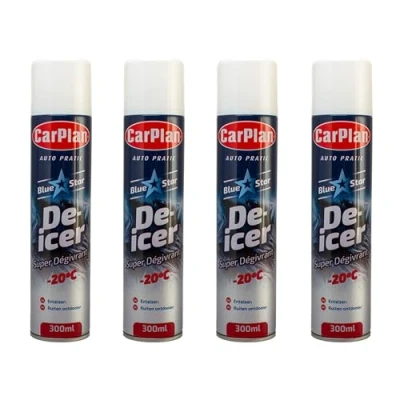 Image of CarPlan, Blue Star De Icer Aerosol, 300 ml (Pack of 4)