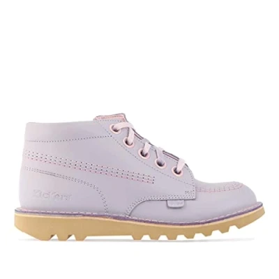 Image of Kickers Girl&#039;s Kick Hi Classic Ankle Boots With Zip Extra Comfortable Added Durability Premium Quality Boot, Lilac, 9 UK Child