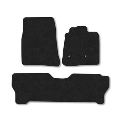 Image of Car Mats Compatible with Mitsubishi Shogun (2007 ) [Lwb] Tailored Fit Black Carpet Floor Set Accessory Custom 4 Pieces Anti Slip Backing &amp; Binding Trim Edge