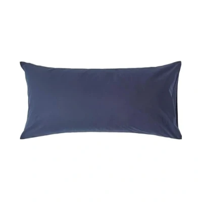 Image of HOMESCAPES Navy Blue Pure Egyptian Cotton King Size Pillowcase 200 TC 400 Thread Count Percale Equivalent Housewife Pillow Case
