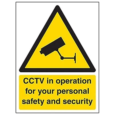 Image of V Safety Eco Friendly Warning Security CCTV in Operation for Your Personal 150 x 200 mm Sign
