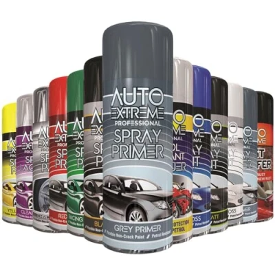 Image of AlezyB 1 x Auto Extreme Grey Primer Spray Paint 400ml Professional Quality, Perfect Finish Multipurpose Aerosol for Cars, Bikes,Vans, Metal, Wood