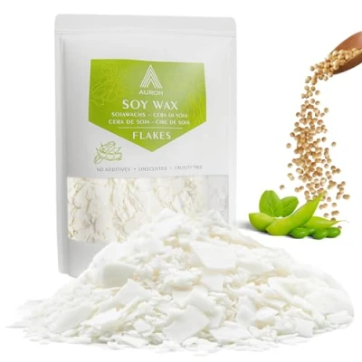 Image of Auroh 100% Pure Soy Wax for Candle Making 3KG Natural SOYA Container Flakes Biodegradable, eco Friendly