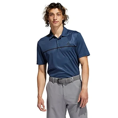 Image of adidas Golf Mens Chest Print Polo Shirt Crew Navy S