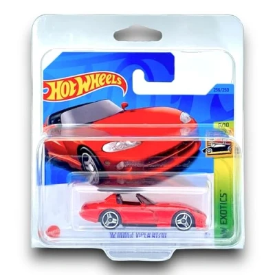 Image of Hot Wheels &#039;92 Dodge Viper RT/10 (Red) 9/10 HW Exotics 2023 236/250 (Short Card) COMES IN A KLAS CAR KEEPER PROTECTIVE COLLECTORS CASE HKG71