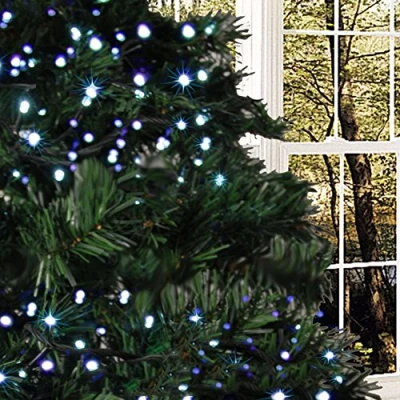 Image of The Christmas Workshop 78590 200 LED Blue &amp; White Chaser Lights Indoor/Outdoor Fairy 13.9 Metres 8 Light Modes Christmas/Weddings/Gardens