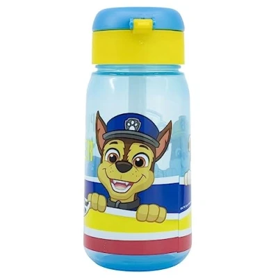 Image of OM SUPPLIES Paw Patrol Characters Childrens Reusable Drinking Bottle 510ml Holiday, Back to School Lunch Kids BPA free Plastic Includes Keychain (Paw Patrol)