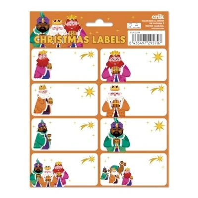 Image of Grupo Erik The Three Wise Men Christmas Labels Sticky Food Stickers Self Adhesive Gift Tag School