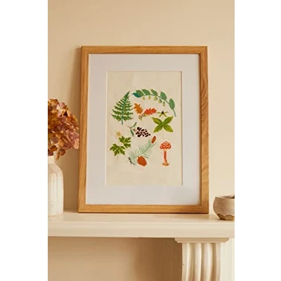 Image of DMC Woodland Glade Cross Stitch Kit, Includes 13 Skeins of Stranded Cotton, 14ct Aida Fabric (100% Cotton), Embroidery Needle and Instructions