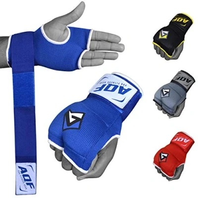 Image of AQF Boxing Gel Gloves Hand wraps Punch Bag Inner Glove MMA Martial Arts Red Small V2