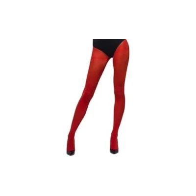 Image of Smiffys Opaque Tights, Red , Fever Hosiery Fancy Dress, Dress Up Accessories