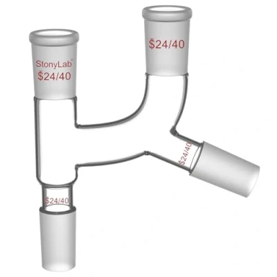 Image of StonyLab 4 Way Claisen Distillation Adapter with 24/40 Joints Connecting Lab Supply, SL L2L5M1R3