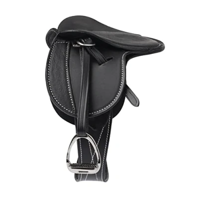 Image of LeMieux Toy Pony Saddle Black Fine Grain Leather Suitable for Ages 8 Years +