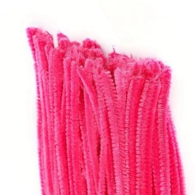 Image of Sequential 50 Pink Pipe Cleaners for Craft 30cm x 6mm, Chenille Stems Arts &amp; Crafts Kids, School Crafting Projects