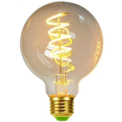 Image of TIANFAN Led Bulbs Vintage Light Bulb 4W Dimmable 220/240V E27 Edison Filament Specialty Decorative Ligth Warmth Glow (G80 Spiral Golden)