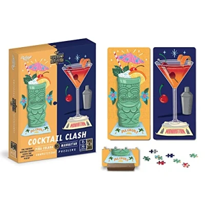 Image of Ridley&#039;s JIG064 Jigsaw Duel Cocktail Clash Puzzle, Multicoloured, 140 Pieces