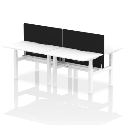 Image of Air B2B 1200x800 Adjustable 4P Bench Desk Scallop White/White + Screen