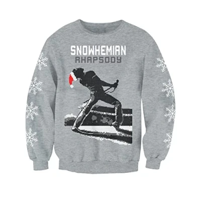 Image of Snowhemian Rhapsody Rock Music Christmas Jumper Adults Sweatshirt (XX Large)