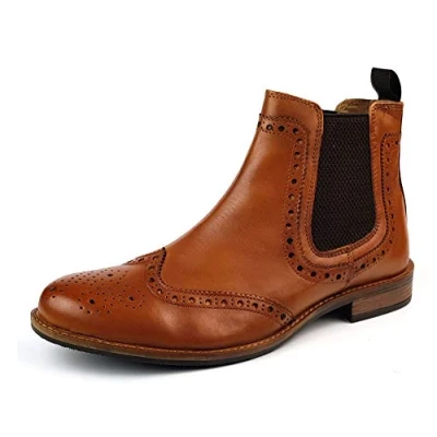 Image of Roamers Mens M980 Burnished Tan Leather Twin Gusset Ankle Boot Size 12 UK