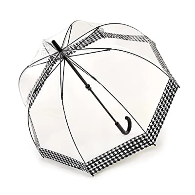 Image of Fulton Birdcage 2 Houndstooth Border Print Umbrella