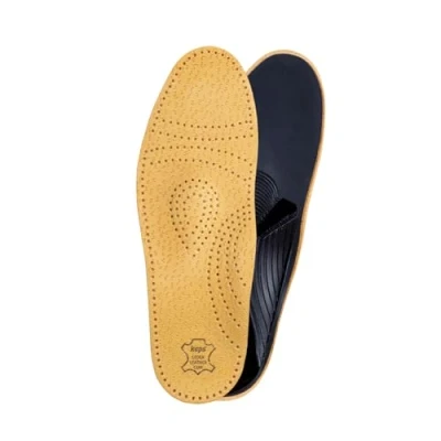 Image of Kaps Orthotic Leather Insoles For Flat Feet and Plantar Fasciitis With Arch Support, Men Women, Relax, 38 EUR / 5 UK Women , Beige