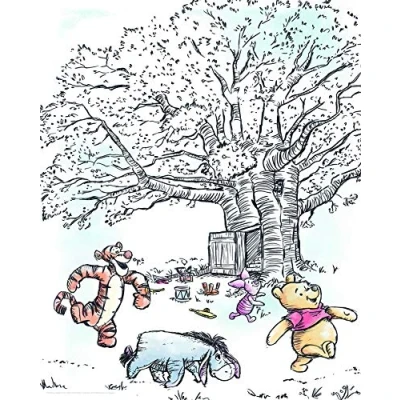 Image of Disney Wall Picture by Komar Winnie The Pooh Playground Children&#039;s Room Baby Decoration Art Print Size 30 x 40 cm (W H) Without Frame WB063