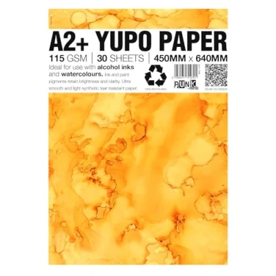 Image of Punkcards Yupo Paper Alcohol Inks A2 Ink Art for Artists and Painters 30 Sheets 115gsm A2+ 450mm x 640mm