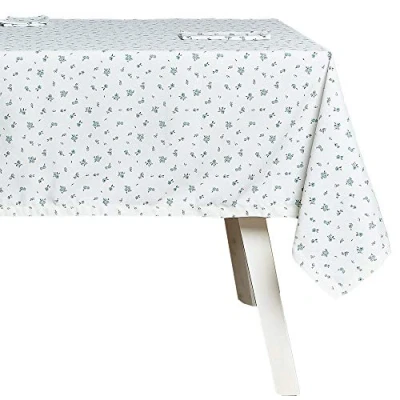 Image of HOGARYS Tinic Table Cloth Plus Napkins, Polyester, Blue, 150 cm + 45
